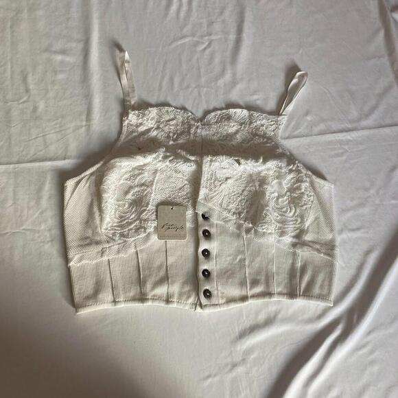 Free People Have My Heart Crop Cotton Camisole - Picture 2 of 3